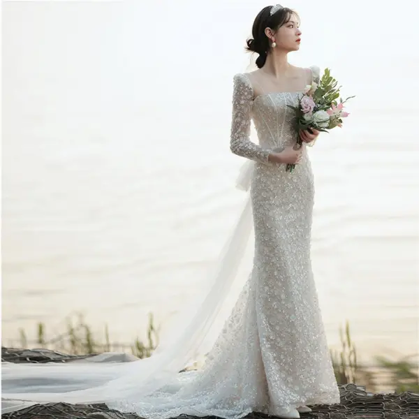 Vestido de Noiva Lantejoulas Luxo Elegante - Tamanhos do PP/36 ao XXG/48